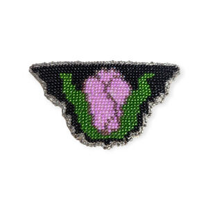 Vintage Pink Rose Tack Beaded Medallion Edwardian Brooch